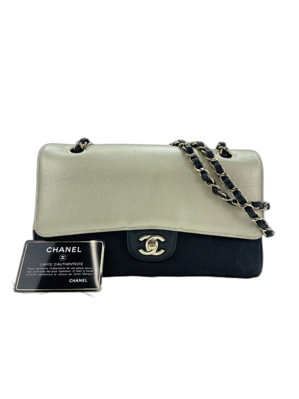 Chanel Shoulder Bag Classic Bicolor Double Flap